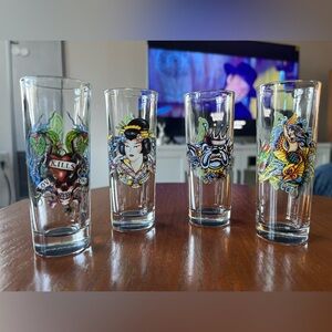 Ed Hardy 4 Shot Glasses